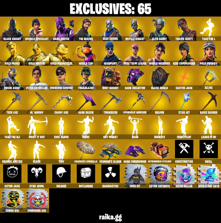 357-Skin OG Fortnite Account | Black Knight, Blue Squire, Travis Scott, The Reaper | PC/PSN/Xbox