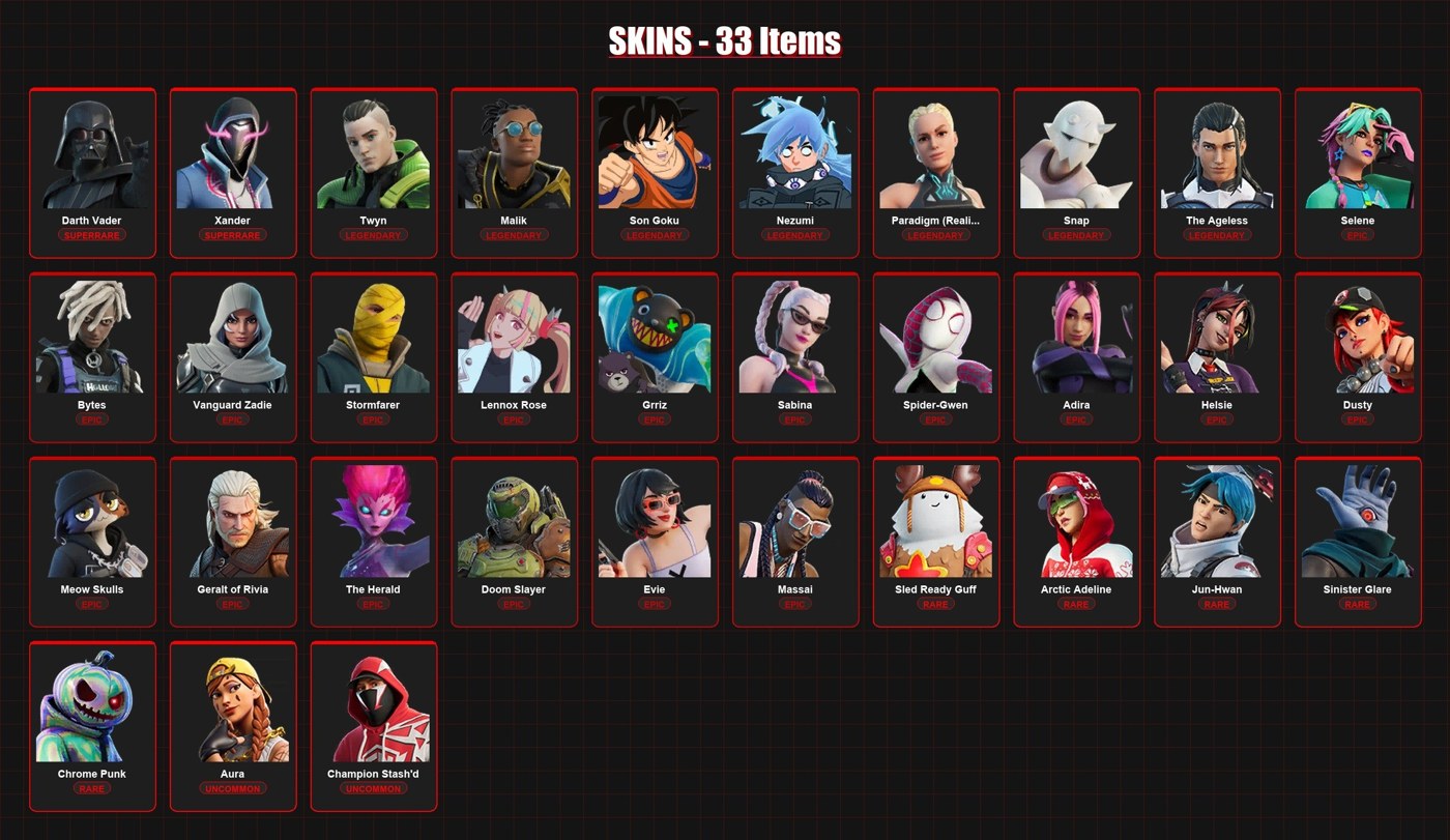 Fortnite account screenshot