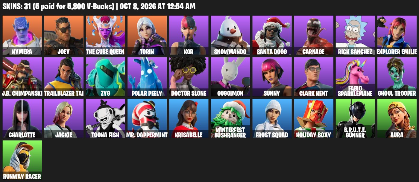 Fortnite account Fortnite account screenshot