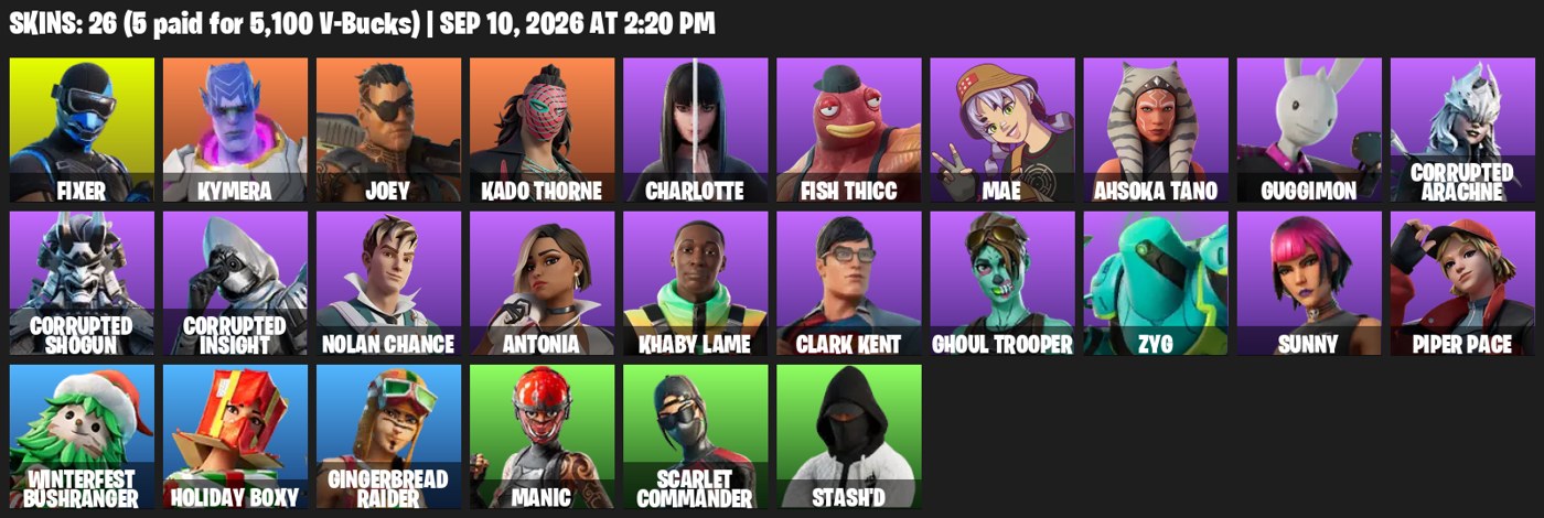 Fortnite account Fortnite account screenshot