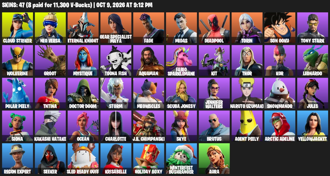 Fortnite account Fortnite account screenshot