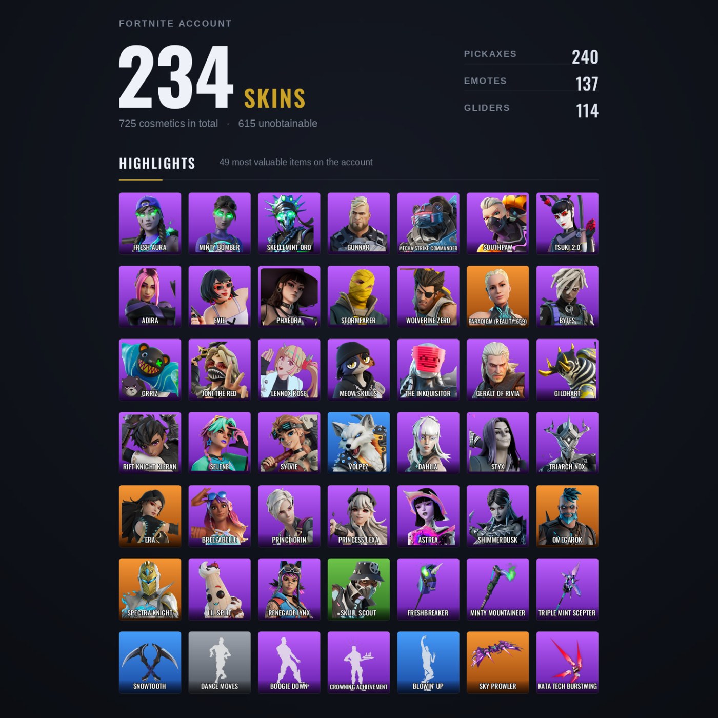 Fortnite account Fortnite account screenshot