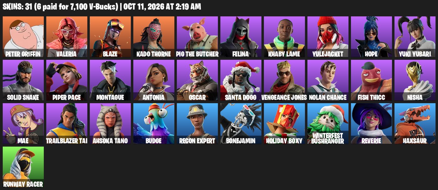 Fortnite account Fortnite account screenshot