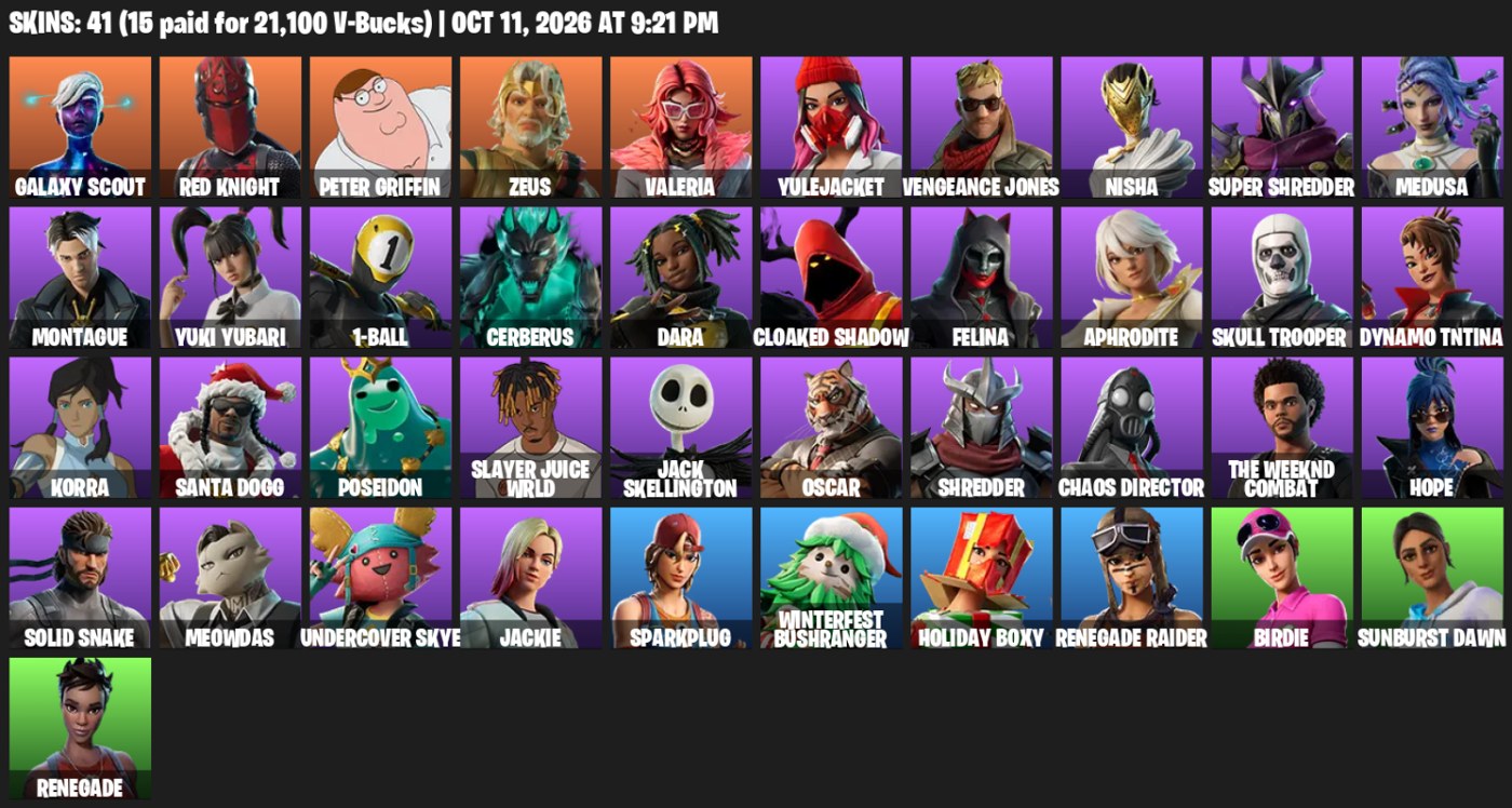 Fortnite account Fortnite account screenshot