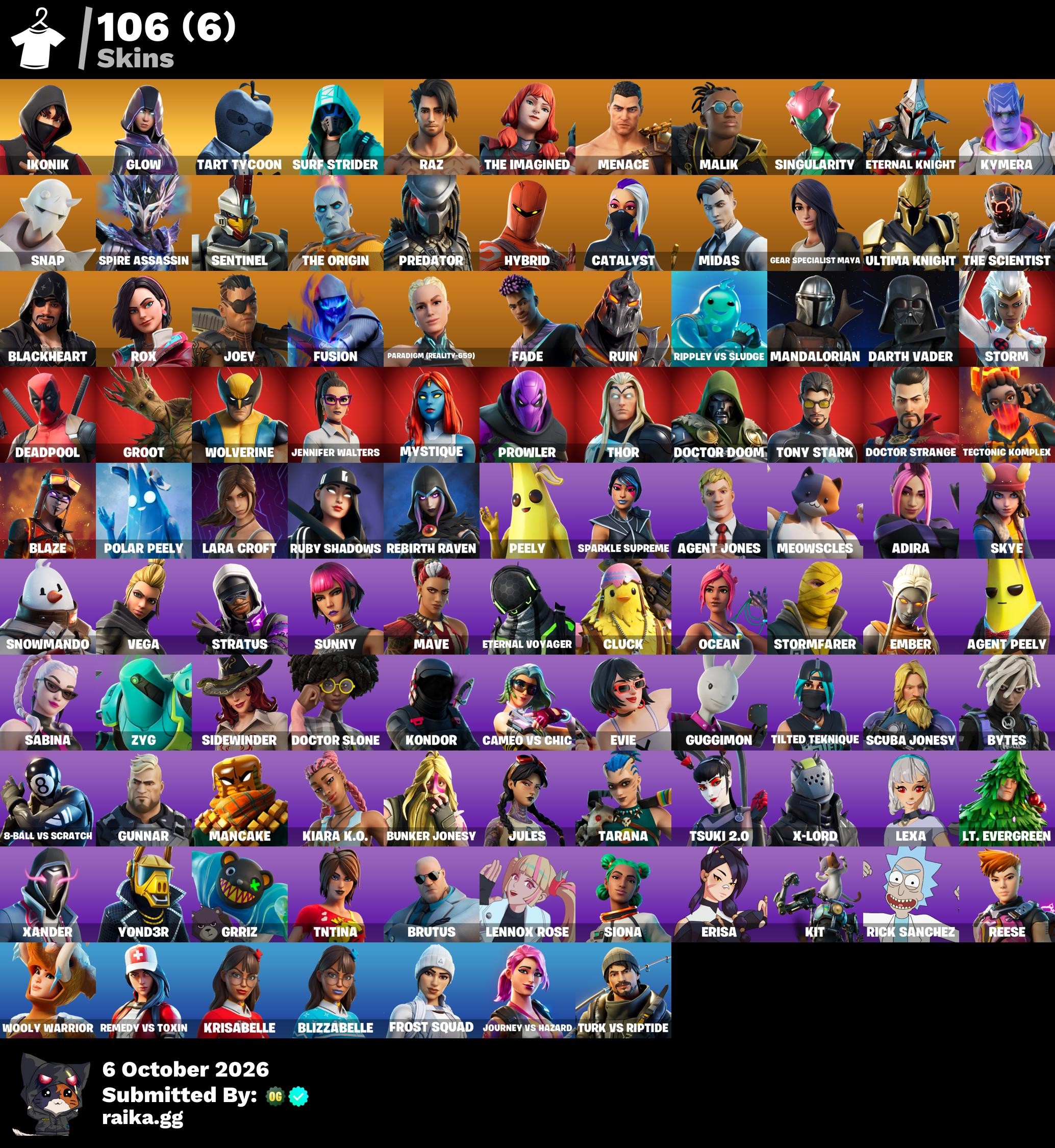 Fortnite account 106-Skin Fortnite Account | IKONIK, Glow, Tart Tycoon, Surf Strider | PC/PSN/Xbox/Switch/Mobile