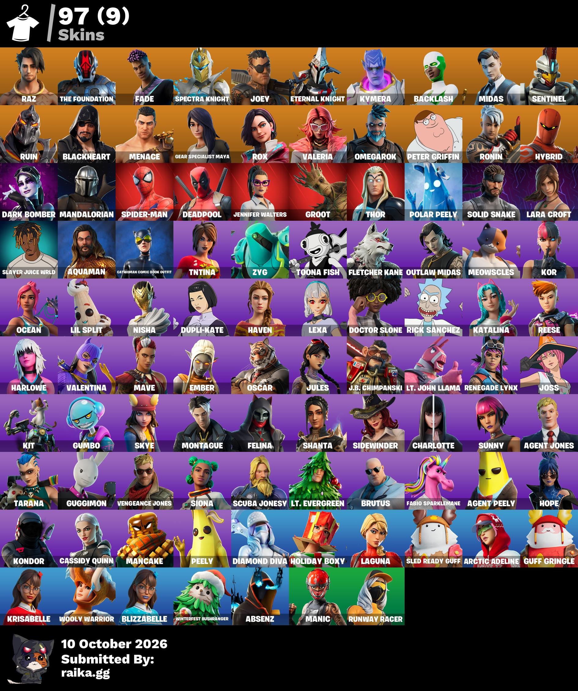Fortnite account 97-Skin Fortnite Account | Leviathan Axe, Deadpool, Jennifer Walters, Lara Croft | PC/Xbox