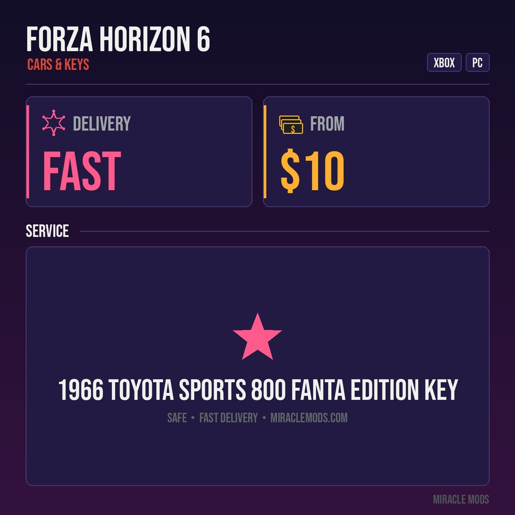 Forza Horizon 6 1966 Toyota Sports 800 Fanta Edition Key PC/Xbox – Email Delivery