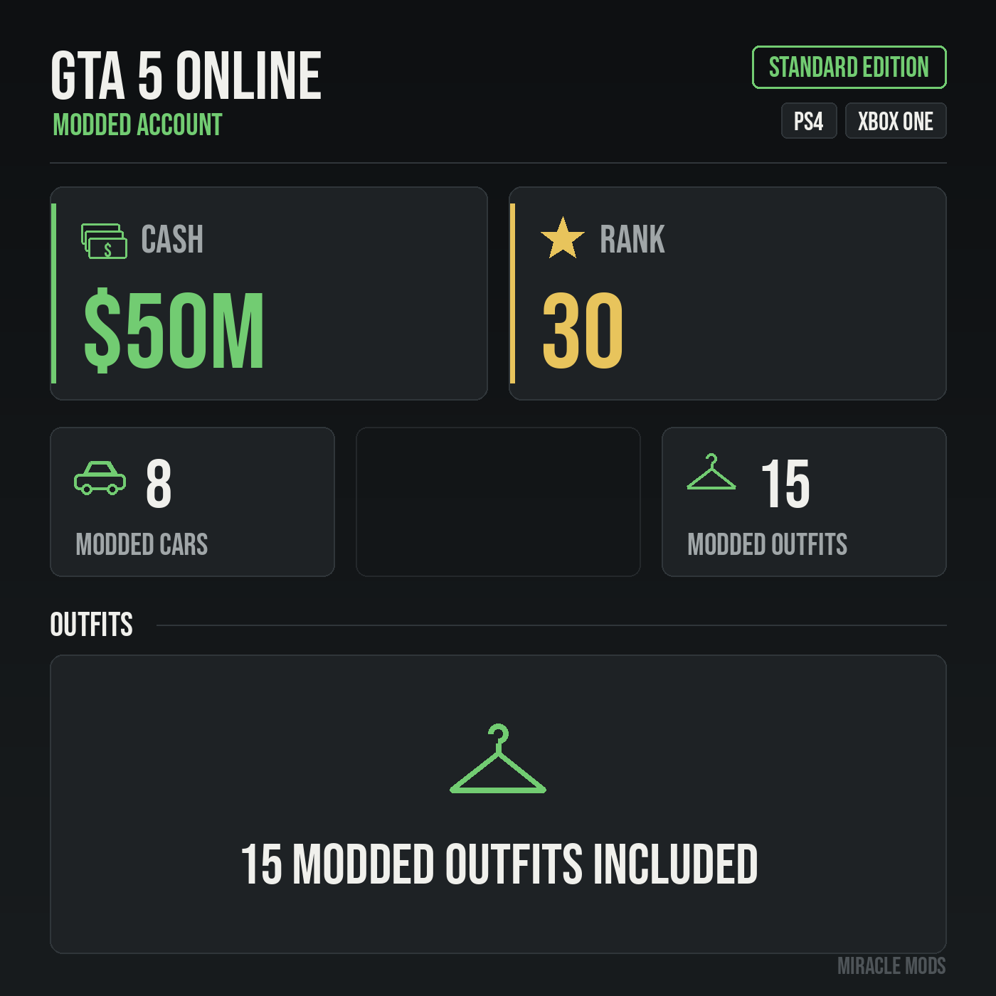 GTA 5 Online modded account GTA 5 Online modded account
