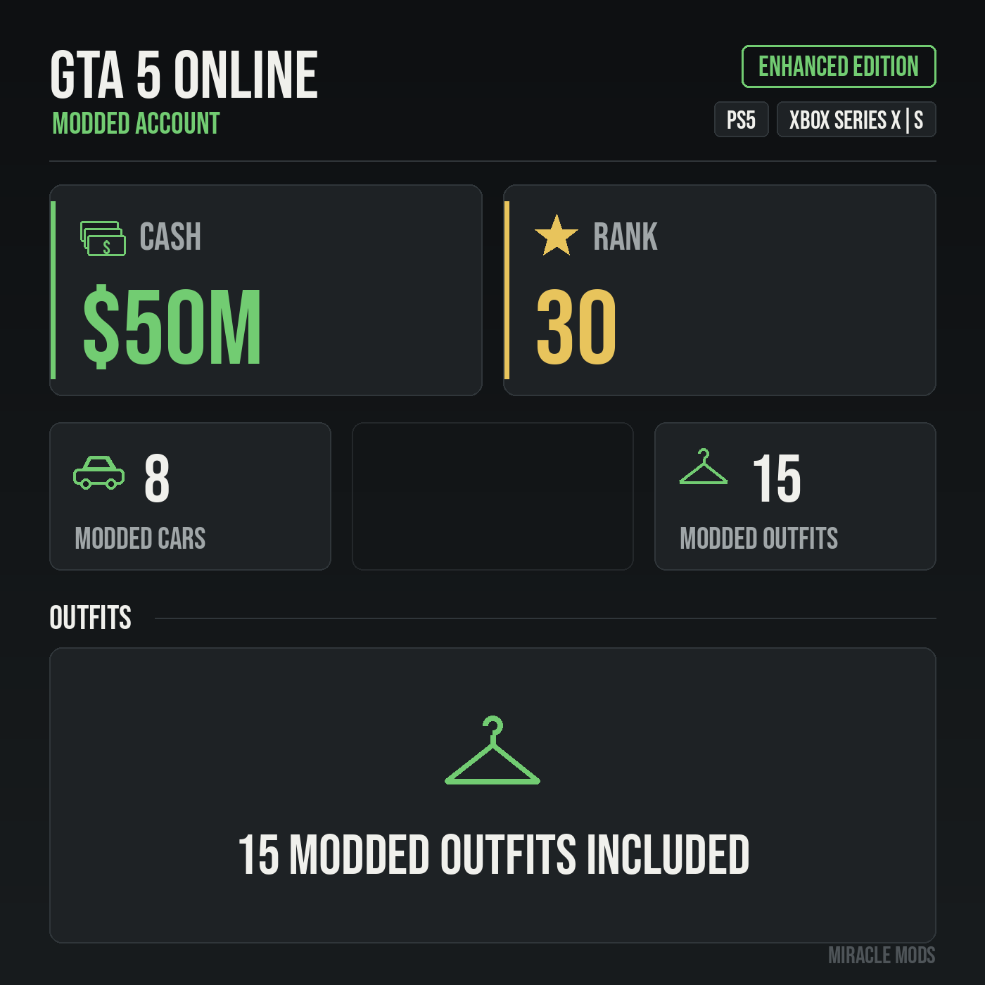GTA 5 Online modded account GTA 5 Online modded account