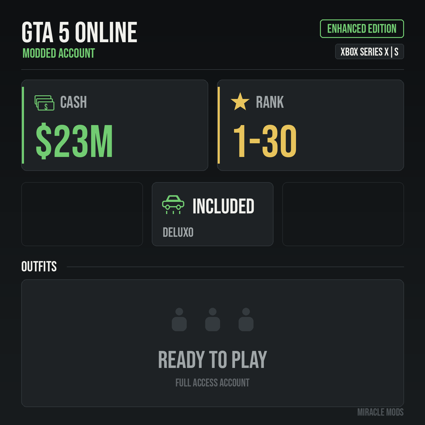 GTA 5 Online modded account