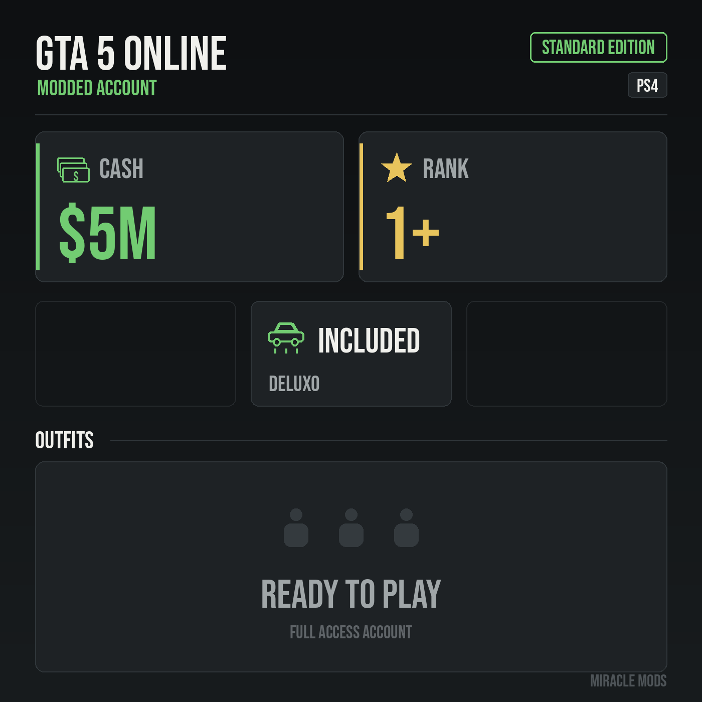 GTA 5 Online modded account GTA 5 Online modded account