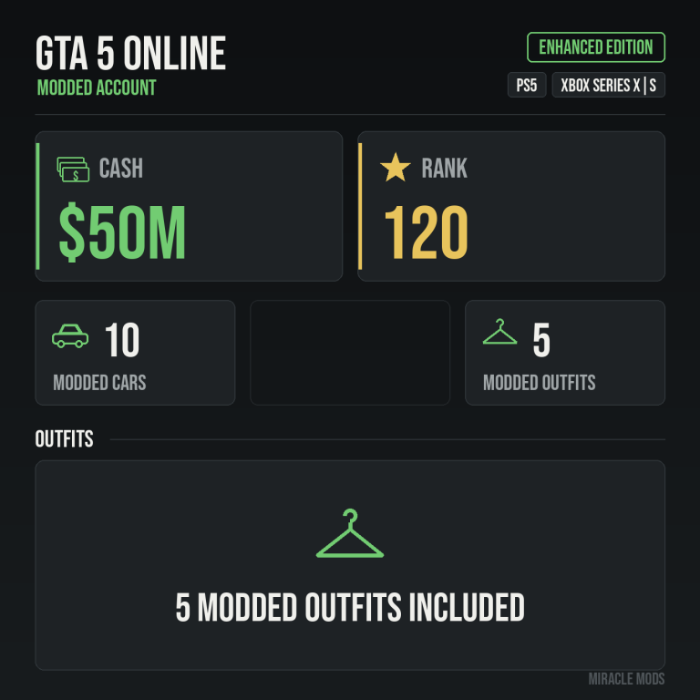 GTA 5 Online modded account