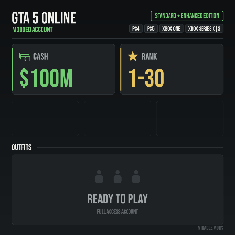 GTA 5 Online modded account