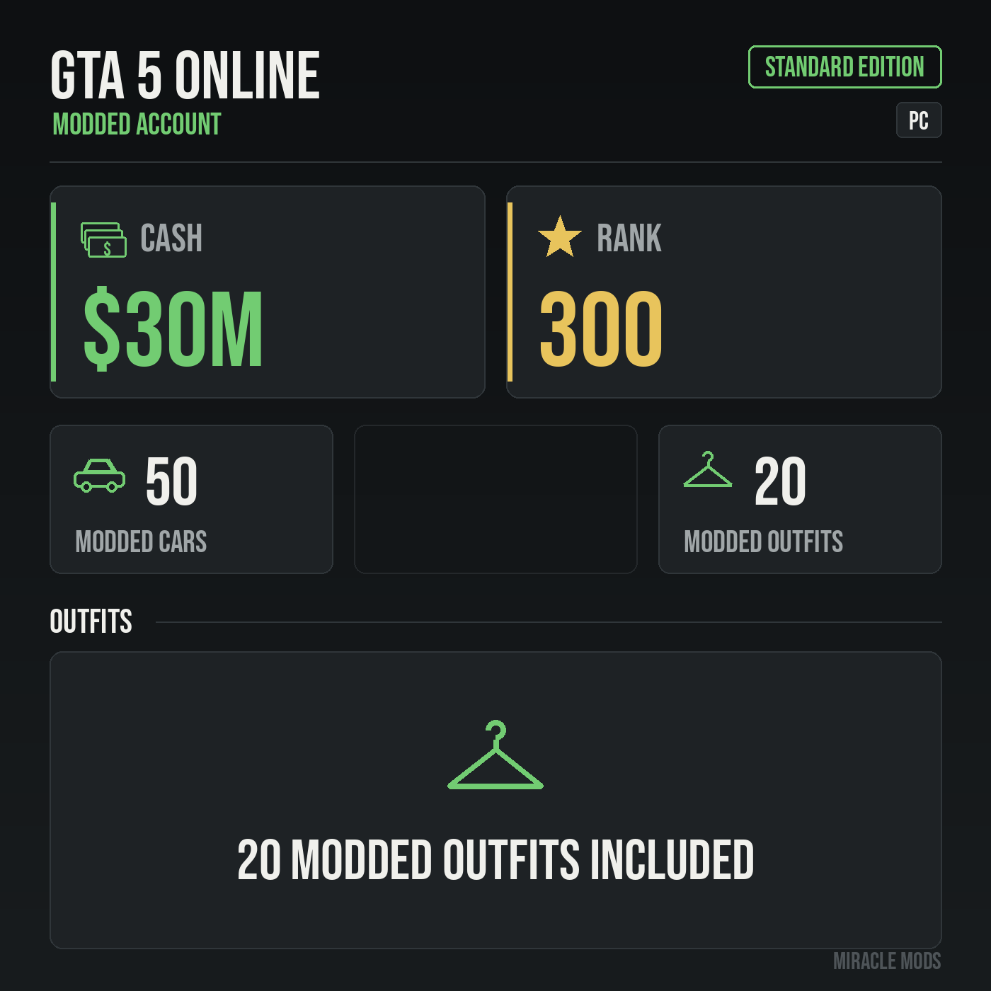 GTA 5 Online modded account GTA 5 Online modded account