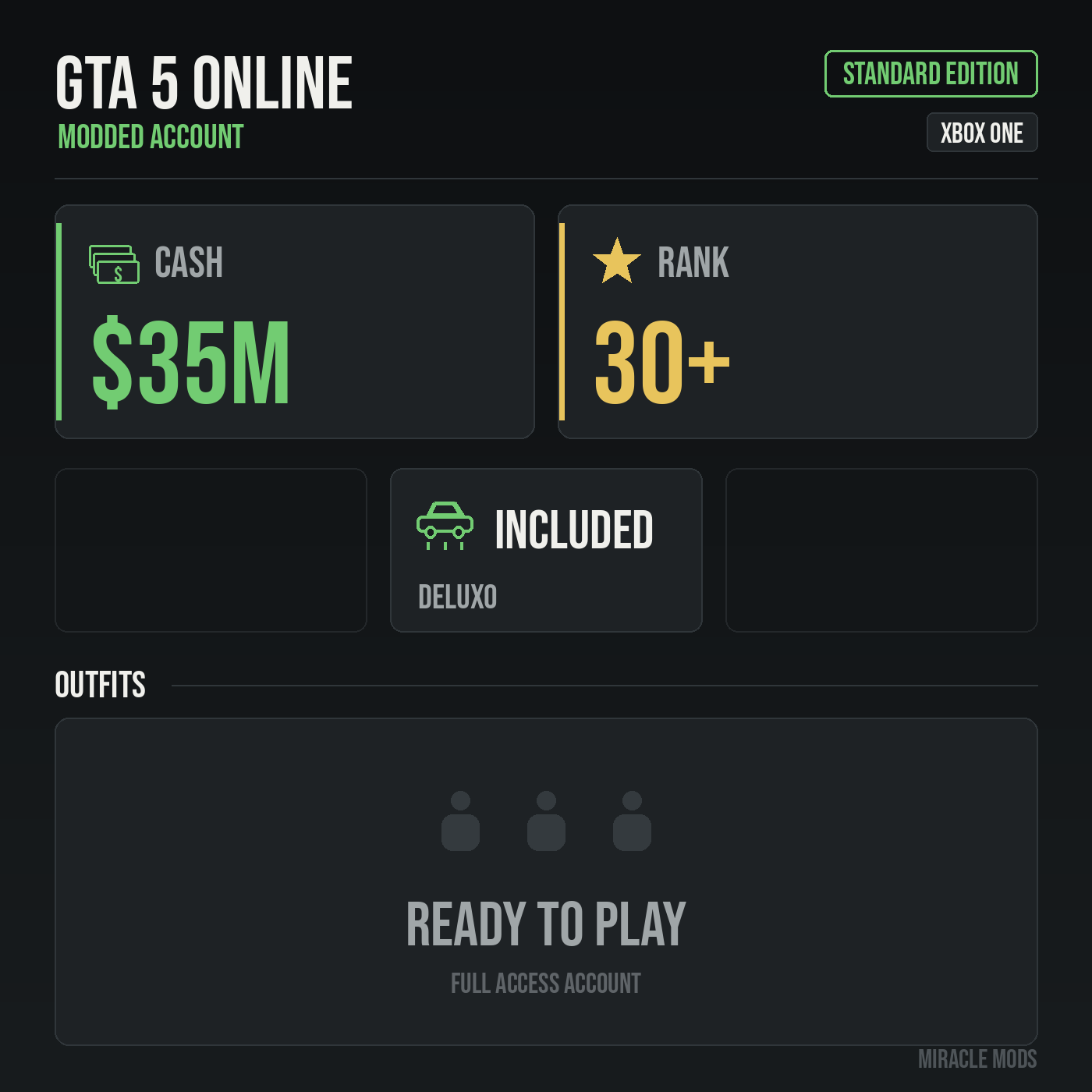 GTA 5 Online modded account GTA 5 Online modded account