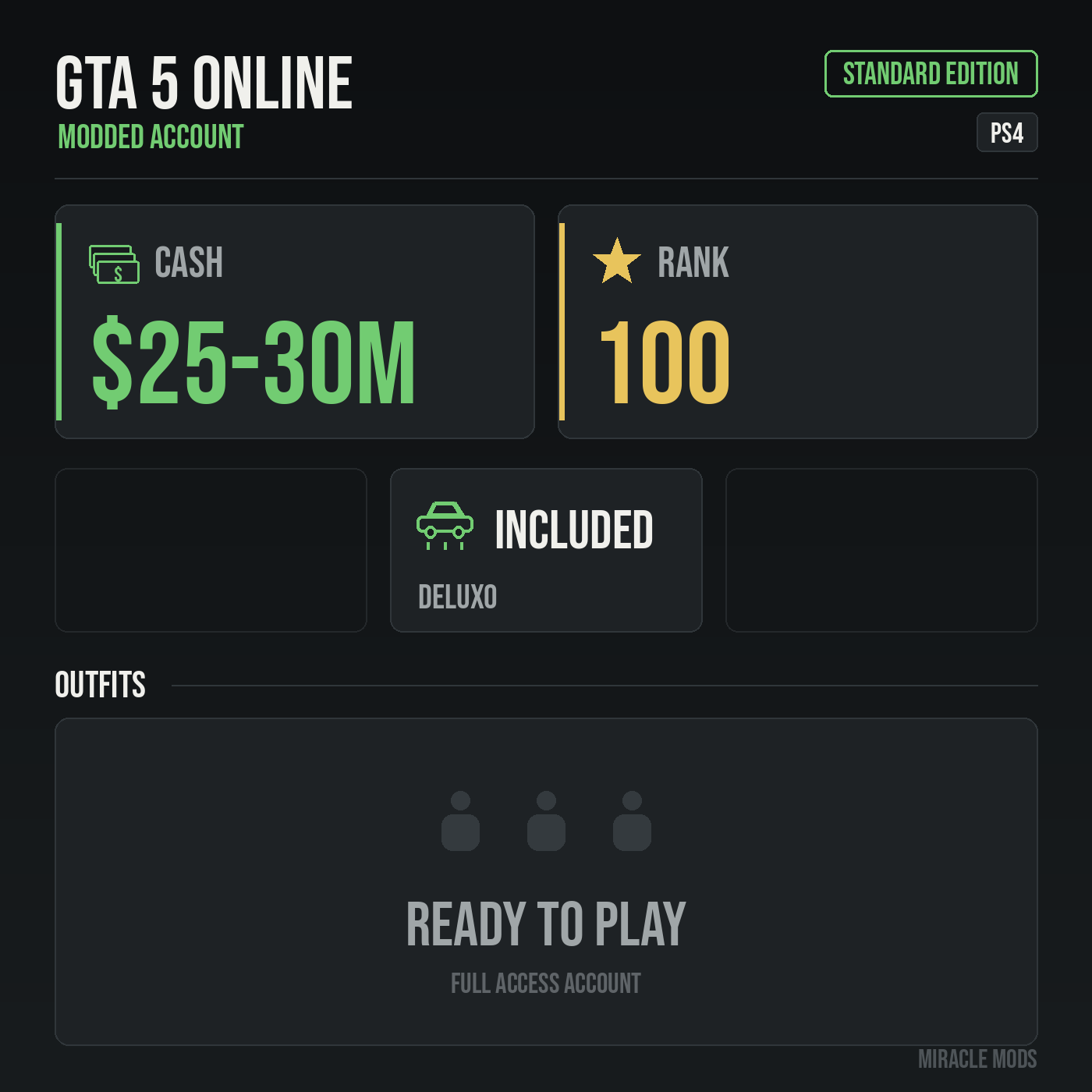 GTA 5 Online modded account GTA 5 Online modded account