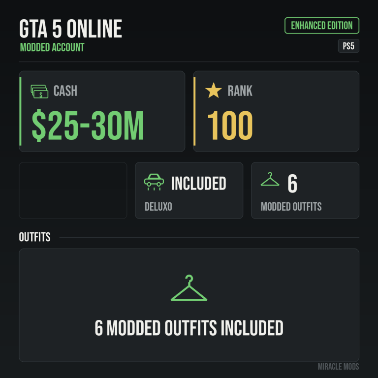 GTA 5 Online modded account