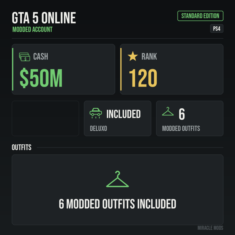 GTA 5 Online modded account