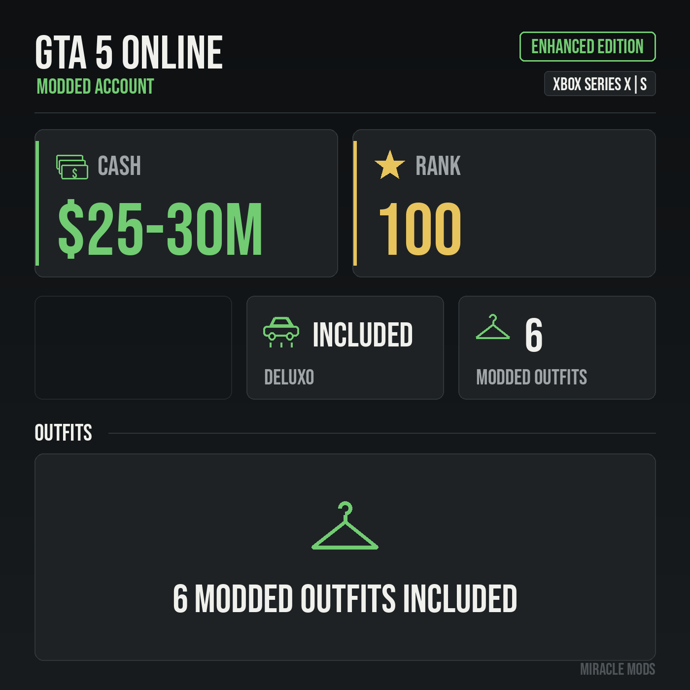 GTA 5 Online modded account