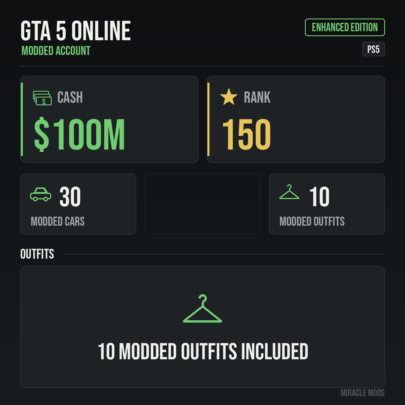 GTA 5 Online modded account GTA 5 Online modded account