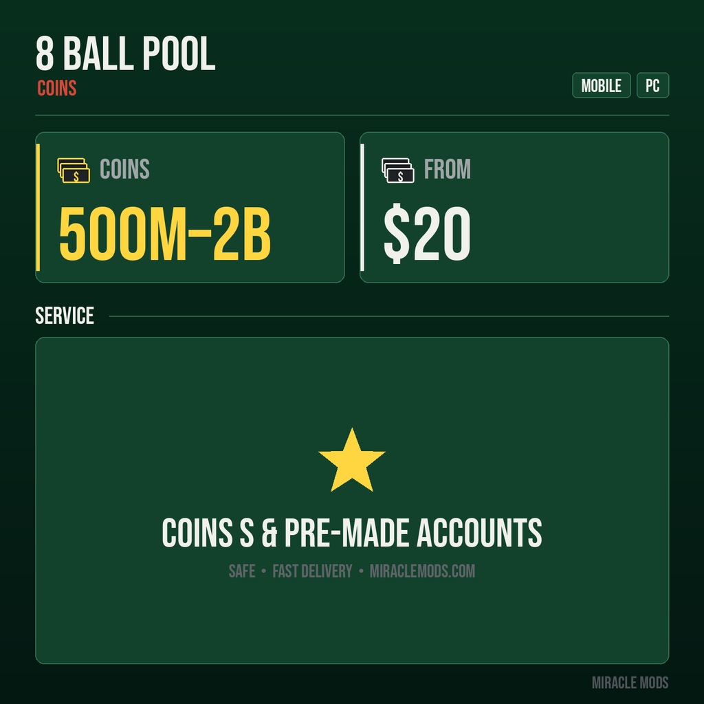 (IOS/Android/Miniclip/Facebook) 8 Ball Pool Coins Services & Pre-Made Accounts