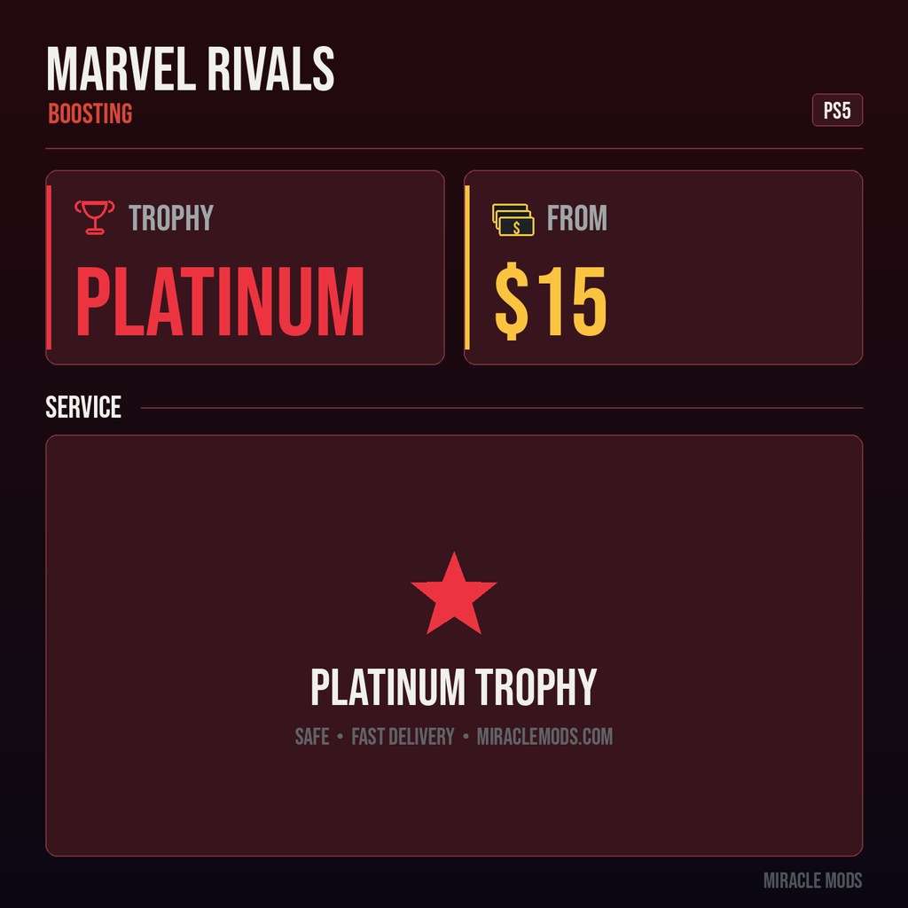 Marvel Rivals — Platinum Trophy Service (PS5)