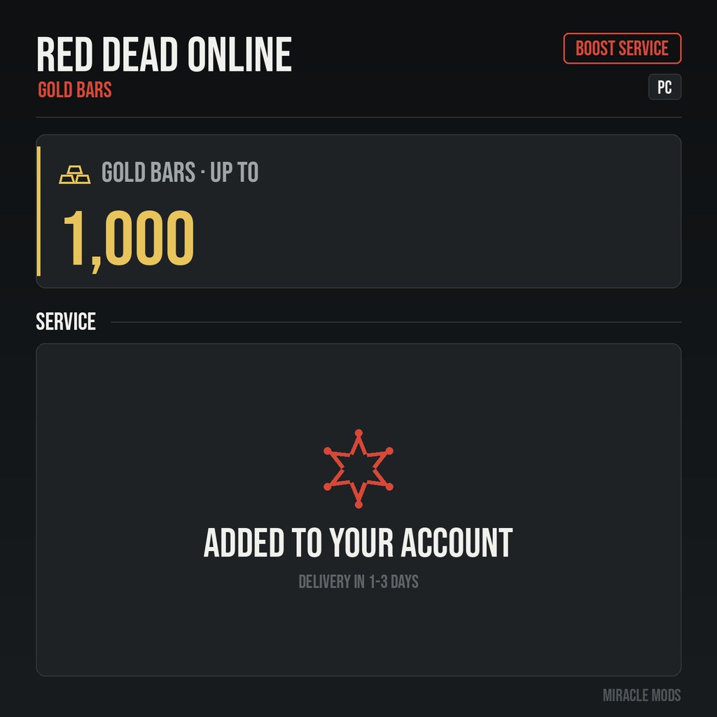 (PC) Red Dead Online Gold Bars | Steam/Epic Games/Social Club (PC) Red Dead Online Gold Bars | Steam/Epic Games/Social Club