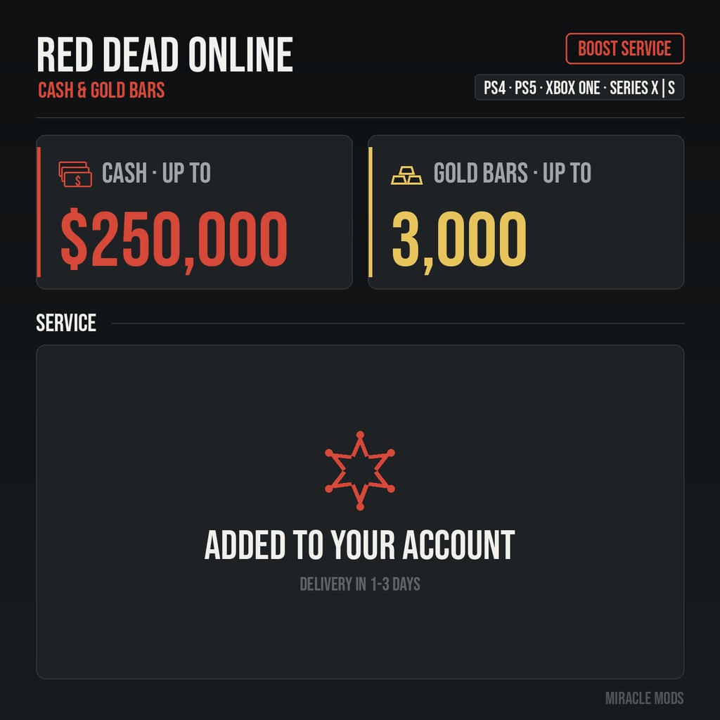 (PS/Xbox) Red Dead Online Cash and Gold Bars (PS/Xbox) Red Dead Online Cash and Gold Bars