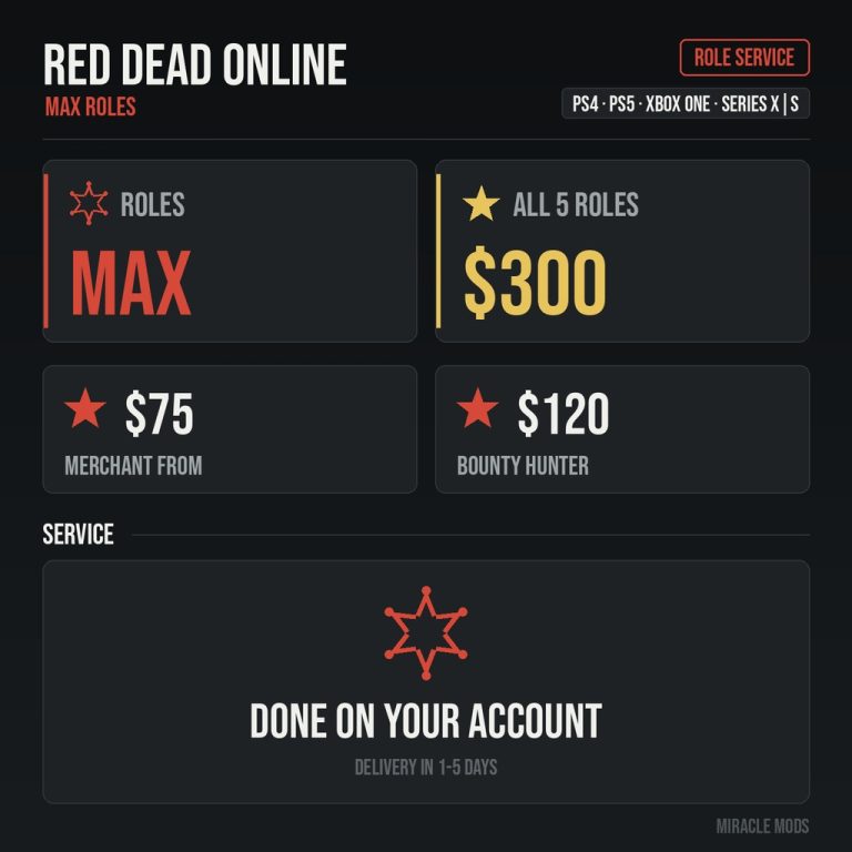 (PS/Xbox) Red Dead Online Max Roles (PS/Xbox) Red Dead Online Max Roles
