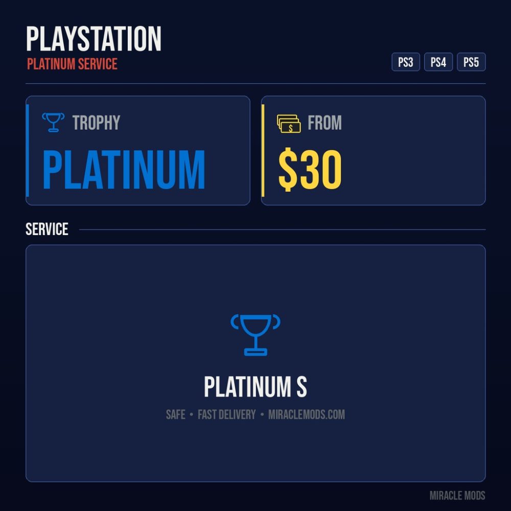 PS3 PS4 PS5 platinum trophy service
