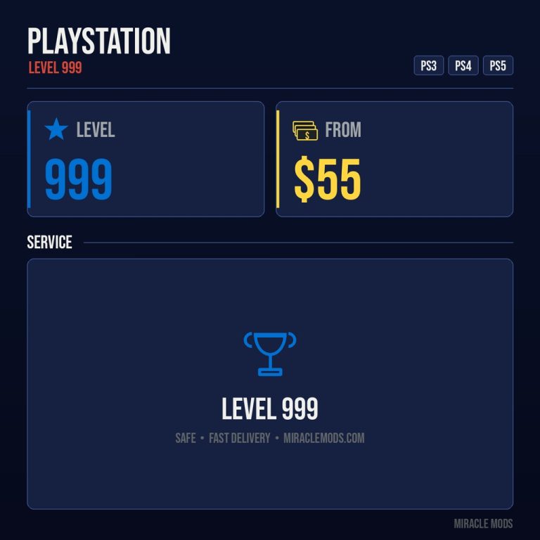 PS3/PS4/PS5 Trophy Level 999 Service PlayStation trophy level 999 service