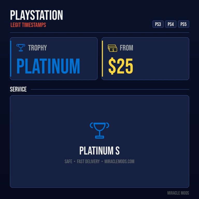 PS3/PS4/PS5 Platinum Trophy Service (Legit Timestamps) Platinum trophy service with legit timestamps