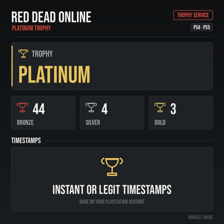 Red Dead Redemption 2 Platinum Trophy | PS4/PS5 | Instant or Legit Timestamps Red Dead Redemption 2 Platinum Trophy | PS4/PS5 | Instant or Legit Timestamps