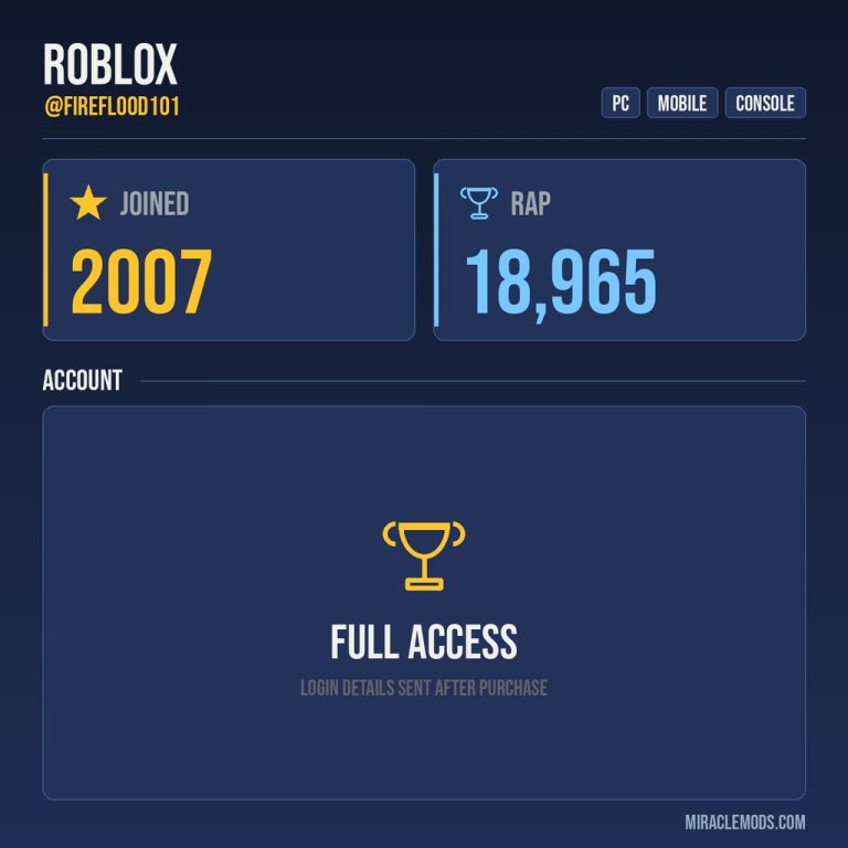 Roblox account