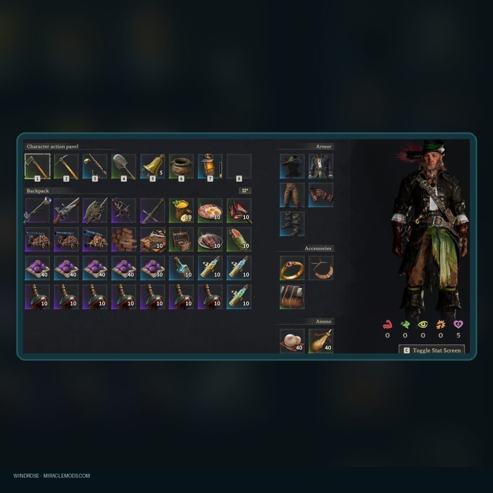 Windrose — Best Starter Pack (Tools, Backpack, Armor, Weapon, Food) Windrose best starter pack with tools and armor