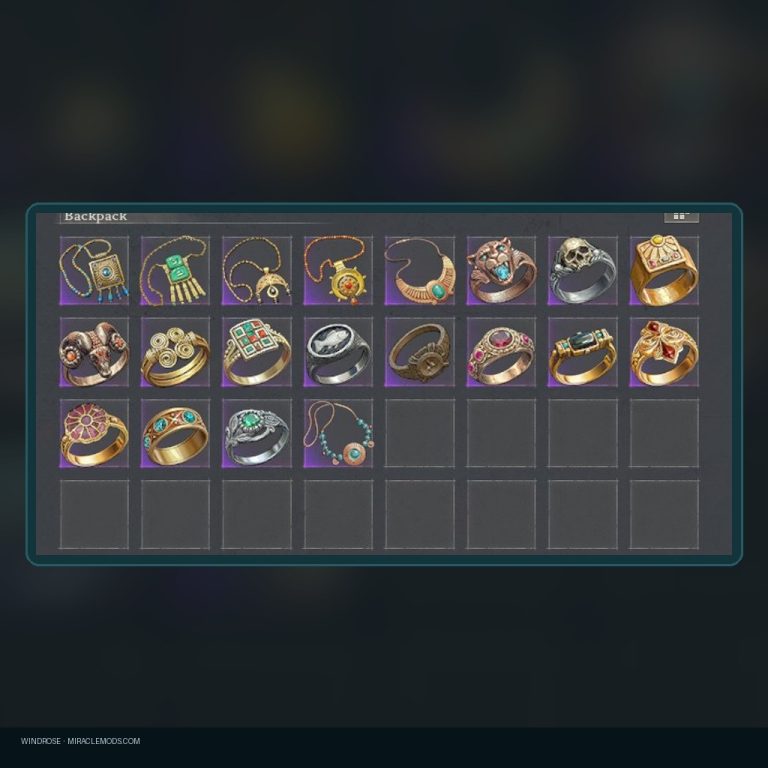 Windrose — All Rings & Amulets (20 pcs, Max +15, Epic) Windrose all rings and amulets +15
