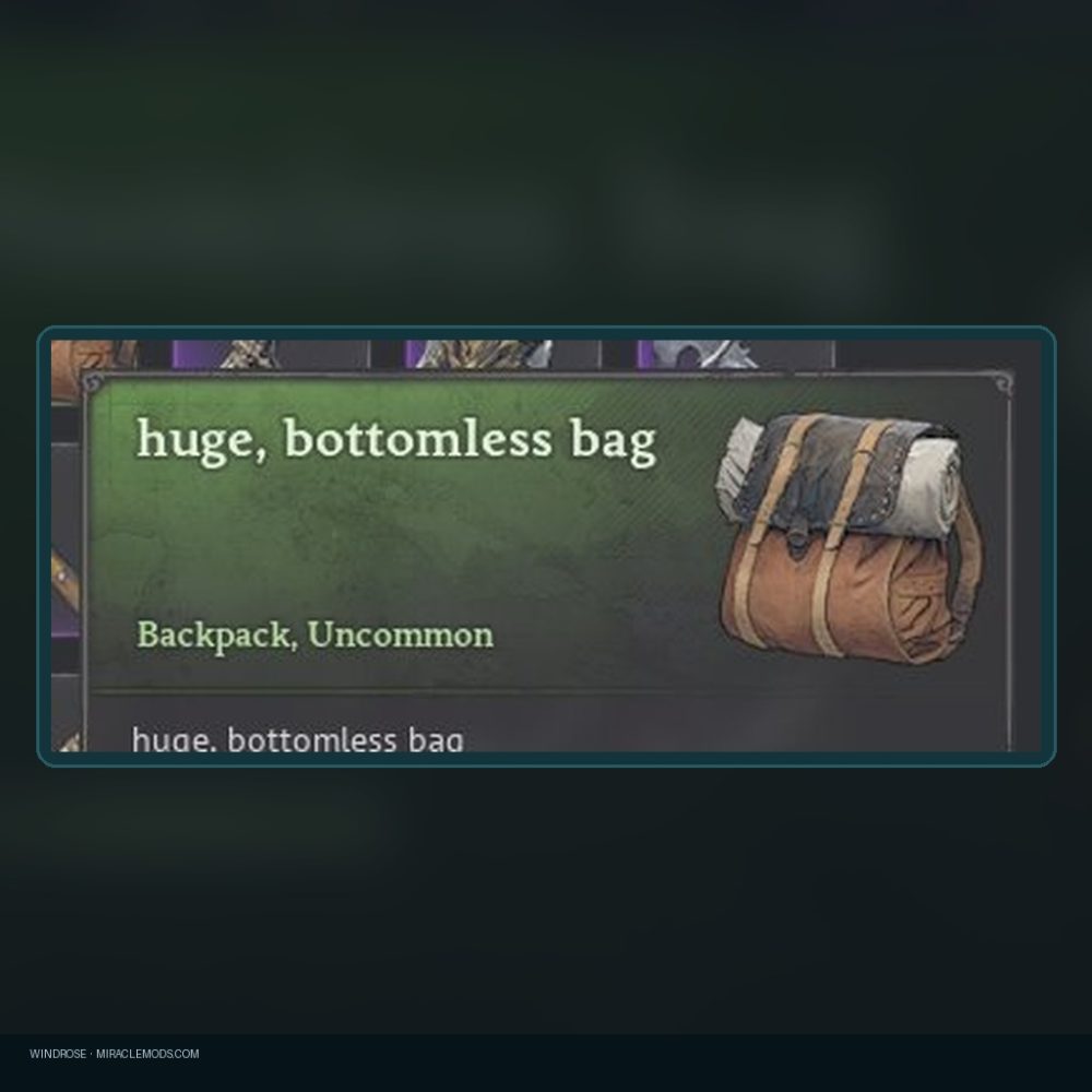 Windrose — Huge Bottomless Bag With 1000+ Inventory Slots Windrose huge bottomless bag with 1000+ slots
