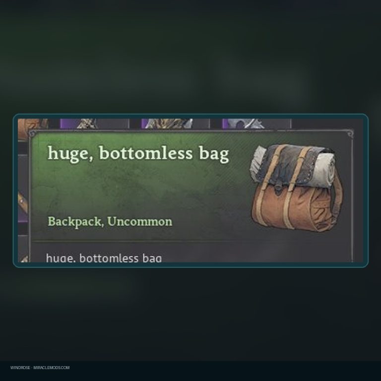 Windrose — Huge Bottomless Bag With 1000+ Inventory Slots Windrose huge bottomless bag with 1000+ slots